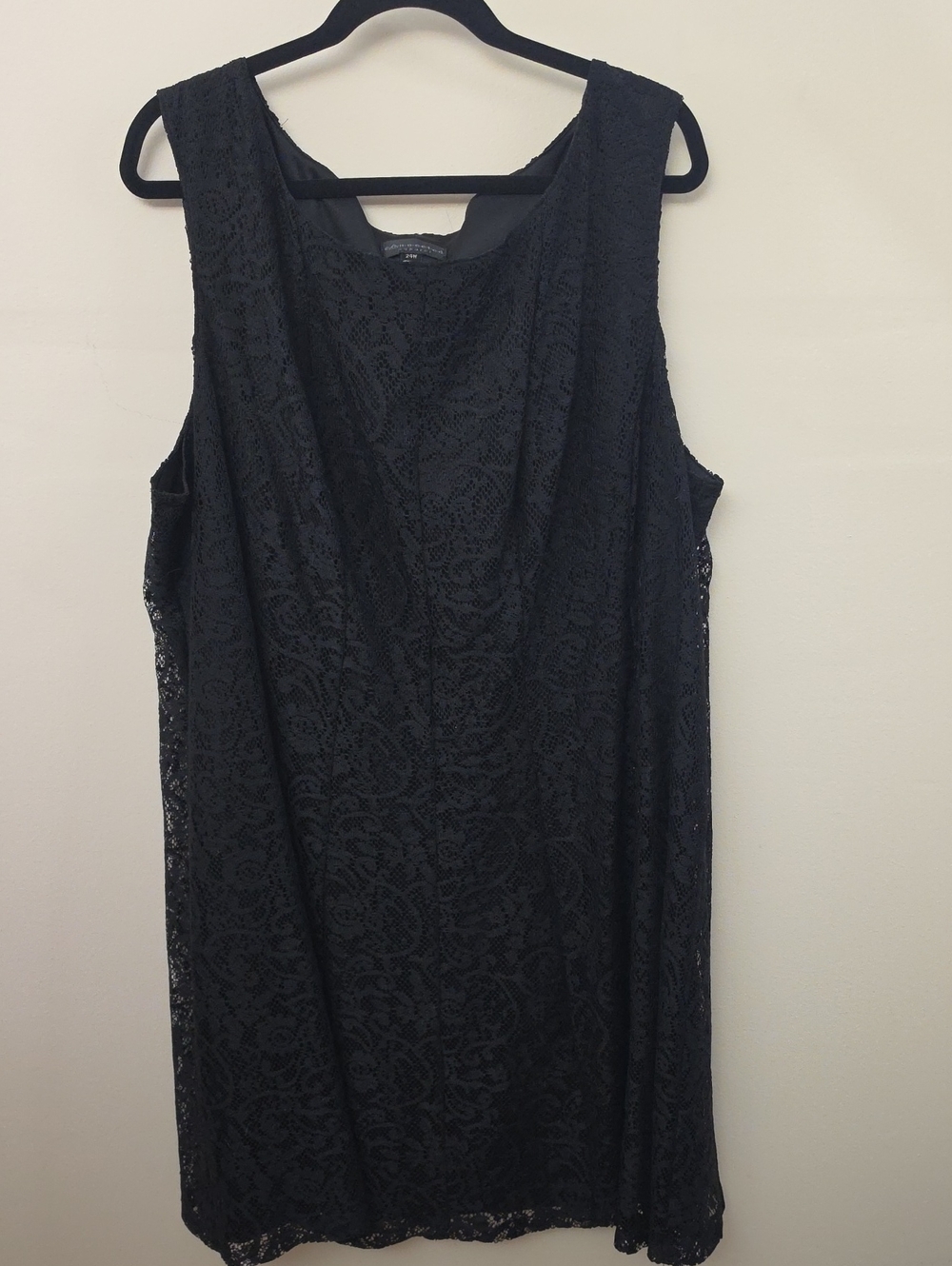 Black Lace Sleeveless Shift Dress Size 24W | Classic, Evening, Party, Cocktail‎ - Picture 2 of 6